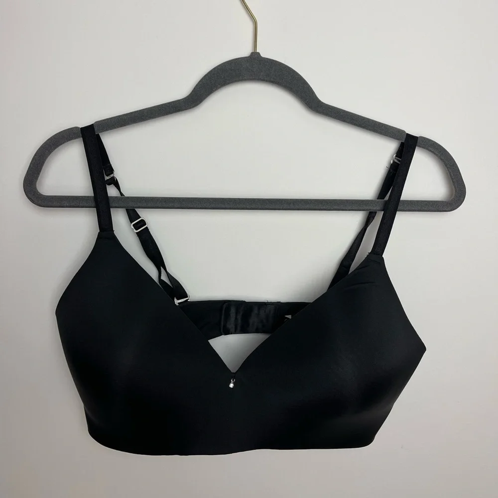 Montelle Lingerie Elegant Black Women's Bra with Rhinestone Charm - 38D - Picture 3 of 7